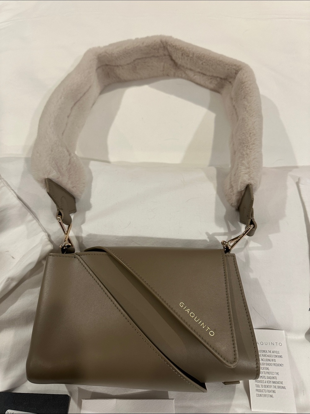 GIAQUINTO CROSS ALINE BAG NWT AND A SHEARED LAMB HANDLE